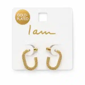 گوشواره لوکس آبکاری طلایی رنگ ثابت (Gold Plated) برند آی ام تحت لیسانس آلمان 059545 I AM