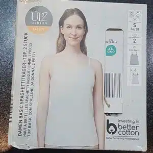 تاپ زنانه نخ پنبه بندباریک مدل اندامی برند آپ تو فشن آلمان جعبه 2 عددی 613870 Up2Fashion