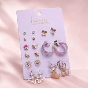 گوشواره شیک و متنوع پک 9جفتی برند آی ام تحت لیسانس آلمان 067328 I AM