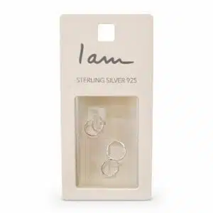 گوشواره نقره حلقه ای کوچک پک 2 جفتی برند اصل آی ام تحت لیسانس آلمان 064822 I AM