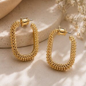 گوشواره لوکس آبکاری طلایی رنگ ثابت (Gold Plated) برند آی ام تحت لیسانس آلمان 059545 I AM