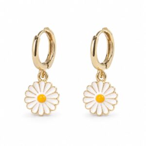 گوشواره طرح گل بابونه روکش طلایی رنگ ثابت (Gold Plated) برند آی ام تحت لیسانس آلمان 082532 I AM