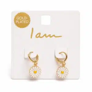 گوشواره طرح گل بابونه روکش طلایی رنگ ثابت (Gold Plated) برند آی ام تحت لیسانس آلمان 082532 I AM