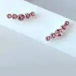 گوشواره نقره میخی ظریف نگین صورتی برند اصل آی ام تحت لیسانس آلمان 041748 I AM