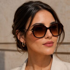 عینک آفتابی زنانه فریم هندسی لاک پشتی برند اکسسورایز سفارش آلمان Accessories 430-924