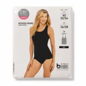 تاپ مشکی زنانه نخ پنبه برند آپ تو فشن آلمان جعبه 2 عددی 2-829129 Up2Fashion