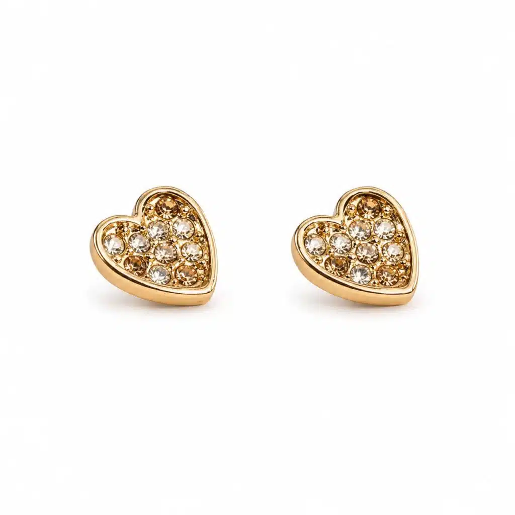 گوشواره طرح قلب پرنگین روکش طلایی (Gold Plated) برند اکسسورایز تحت لیسانس آلمان 459853 Accessories