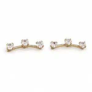 گوشواره نقره آبکاری طلا (gold-plated) نگین زیرکنیا برند اصل آی ام تحت لیسانس آلمان 107037 I AM