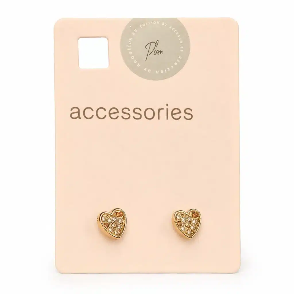 گوشواره طرح قلب پرنگین روکش طلایی (Gold Plated) برند اکسسورایز تحت لیسانس آلمان 459853 Accessories