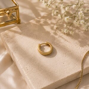پیرسینگ نقره حلقه ای آبکاری طلا (gold-plated) برند اصل آی ام تحت لیسانس آلمان 031982 I AM