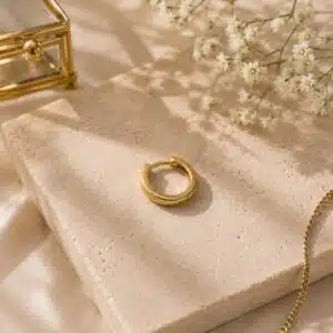 پیرسینگ نقره حلقه ای آبکاری طلا (gold-plated) برند اصل آی ام تحت لیسانس آلمان 031982 I AM