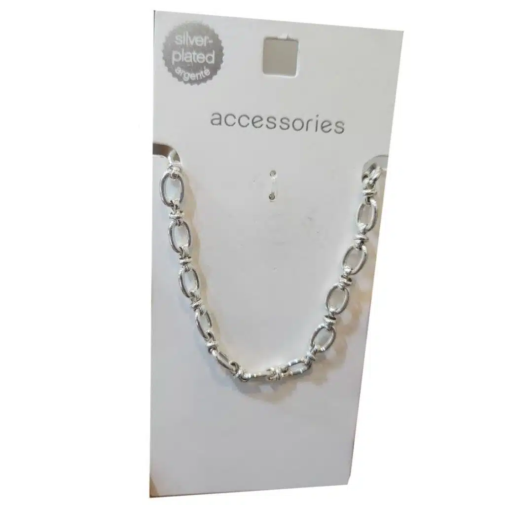 گردنبند زنجیری شیک سیلور پلیت آبکاری نقره برند اکسسورایز تحت لیسانس آلمان 465847 Accessories