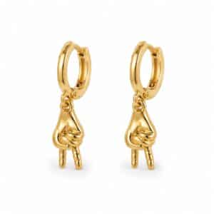 گوشواره آبکاری طلایی رنگ ثابت (Gold Plated) طرح راک اند رول و ویکتوری برند اکسسورایز تحت لیسانس آلمان 503297 Accessories