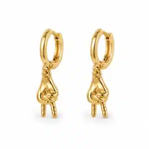گوشواره آبکاری طلایی رنگ ثابت (Gold Plated) طرح راک اند رول و ویکتوری برند اکسسورایز تحت لیسانس آلمان 503297 Accessories