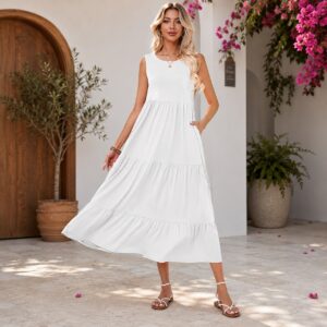 پیراهن بلند سفید ساحلی زنانه برند اسمارا اصل آلمان 2-410721 ESMARA