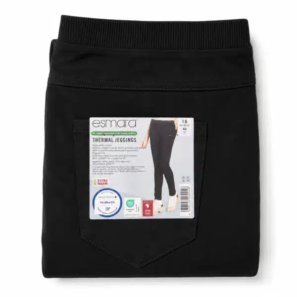 شلوار کتان جین گرم (ترمو) زنانه برند اسمارا مشکی 427838 THERMO JEGGINGS ESMARA