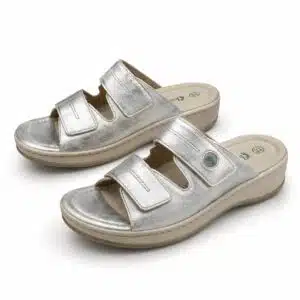 صندل طبی ارگونومیک زنانه مدل Footflex (کفی آنتی شوک) برند اسمارا اصل آلمان نقره ای 2-399248 Esmara