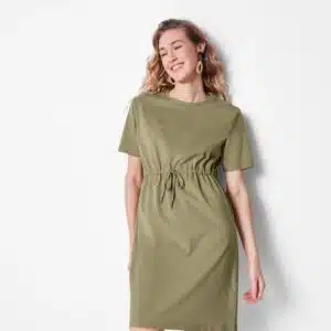 پیراهن اسپرت نخی زنانه برند اسمارا اصل آلمانی رنگ زیتونی 2-478641 ESMARA