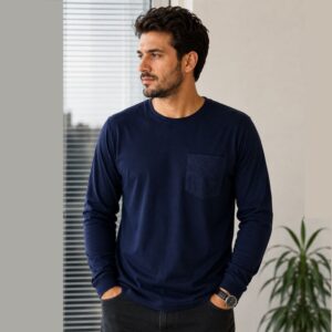 تیشرت مردانه نخی آستین بلند چهارفصل برند لیورجی آلمان سرمه ای Livergy 328966