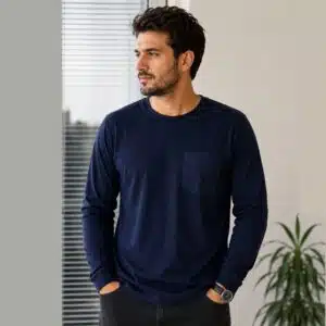 تیشرت مردانه نخی آستین بلند چهارفصل برند لیورجی آلمان سرمه ای Livergy 328966