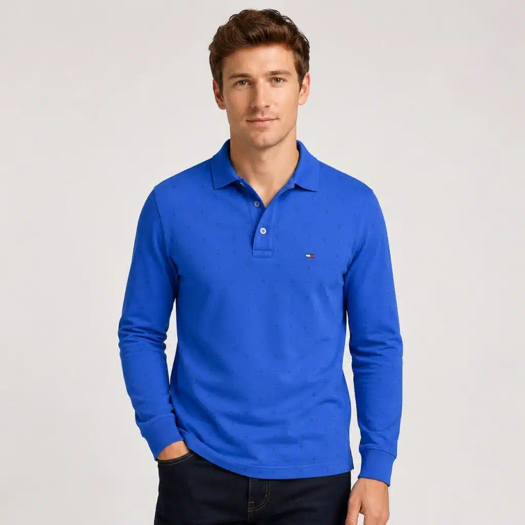 پولوشرت مردانه آستین بلند برند تامی هیلفیگر 498657 Tommy Hilfiger