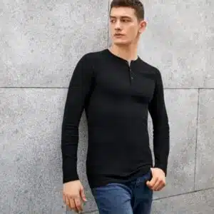 تیشرت سه دکمه آستین بلند مردانه برند لیورجی آلمان مشکی 362609 Livergy
