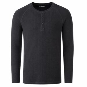 تیشرت سه دکمه آستین بلند مردانه برند لیورجی آلمان مشکی 362609 Livergy