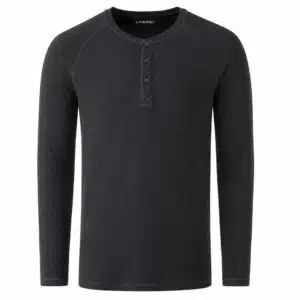 تیشرت سه دکمه آستین بلند مردانه برند لیورجی آلمان مشکی 362609 Livergy