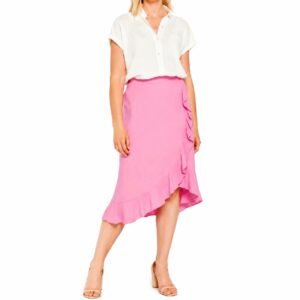 دامن چپ و راستی والان دار نخی برند ورو مودا تحت لیسانس دانمارک 9966270 Vero Moda