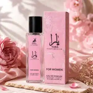 ادوپرفیوم زنانه یارا صورتی برند الحمبرا اصل تولید امارات 35میلی‌لیتر Maison Alhambra Yara PINK