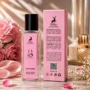ادوپرفیوم زنانه یارا صورتی برند الحمبرا اصل تولید امارات 35میلی‌لیتر Maison Alhambra Yara PINK
