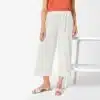 شلوار کاپری گشاد زنانه کرینکل سفید برند اسمارا آلمان 472763 ESMARA