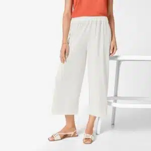 شلوار کاپری گشاد زنانه کرینکل سفید برند اسمارا آلمان 472763 ESMARA