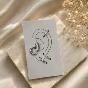 گوشواره نقره نگین زیرکنیا پک 3جفتی برند آی ام تحت لیسانس آلمان I AM 041687
