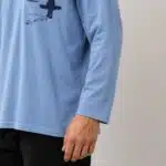 تیشرت مردانه آستین بلند نخی برند ای.لاگرانژ من تحت لیسانس آلمان آبی آسمانی 76199 A.LAGRANGE MAN