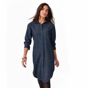 مانتو جین کاغذی بلند شیک برند اسمارا اصل آلمانی آبی تیره 479656 ESMARA