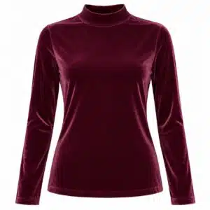 بلوز مخمل زنانه شیک زرشکی بورگاندی شاینی برند آپ تو فشن آلمان 724653 Up2Fashion