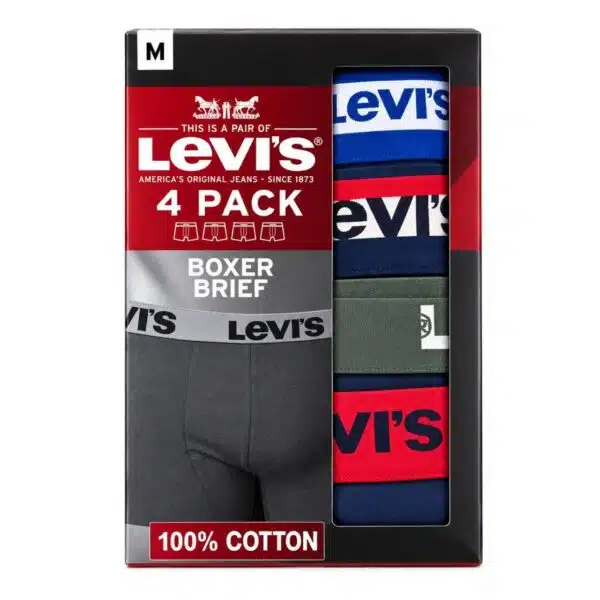 شورت باکسر مردانه نخی برند لیوایز پک 3 عددی 20240 Levi’s