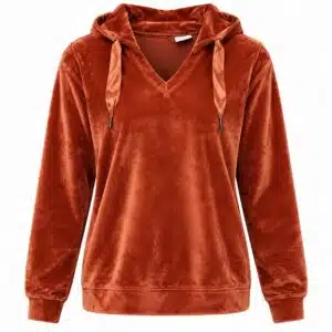 دورس مخمل کلاهدار زنانه شیک برند آپ تو فشن آلمان رنگ آجری 644265 Up2Fashion