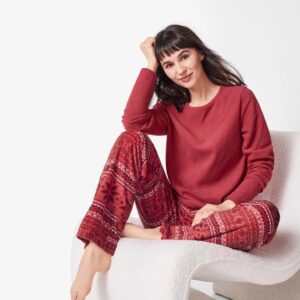 ست بلوز و شلوار زنانه زمستانی شیک برند اسمارا آلمانی قرمز 485203 ESMARA
